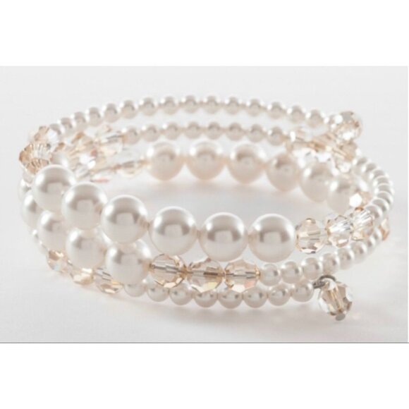 Touchstone Crystal Jewelry - Touchstone Crystal By Swarovski Pearl Wrap Bracelet